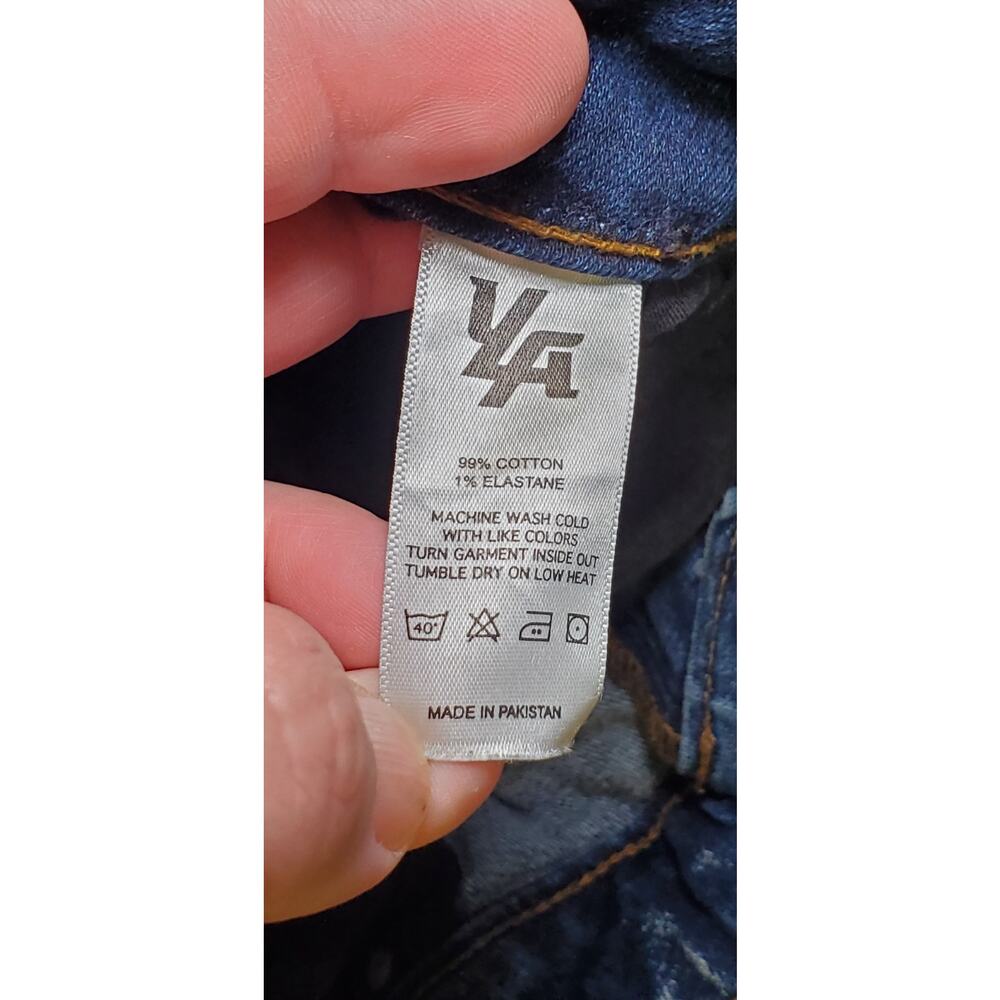 Young La Jeans Shorts Mens Size 34 Blue Denim Casual Stretch Cut-offs C11-125 - Picture 7 of 10
